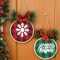 111 Pieces Christmas Ornament Making Kit Including 3 Inch Embroidery Hoops, 5 Inch Squares Plaid Fabric and Pink Mini Heat Press for DIY Christmas Decoration